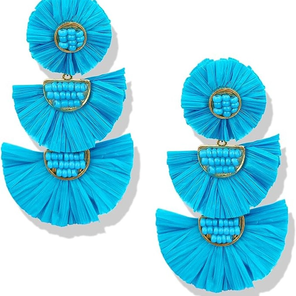 New! Zara's Night Out Blue Fab Earrings - Picture 1 of 5